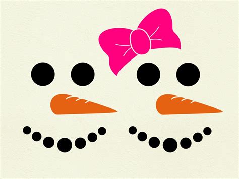 Snowman Svg Face Svg Clipart Cut Files Silhouette Cameo Svg Etsy