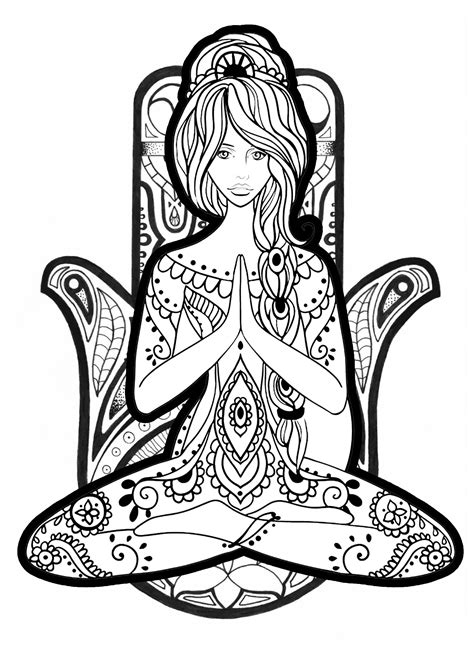 Yoga Anti Stress Adult Coloring Pages