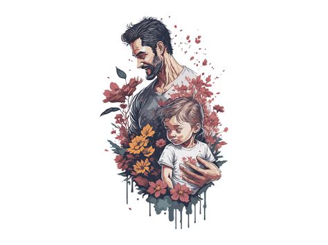 Watercolor Dad And Daughterfathers Day Graphic By Phoenixvectorarts