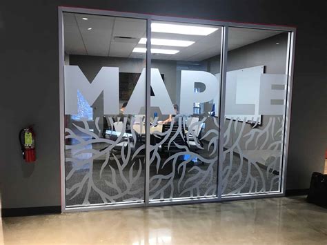 Frosted Window Graphics On Interior Office Windows Precision Sign And Design
