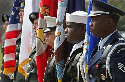 The Color Guard Representing All Branches Of The United States