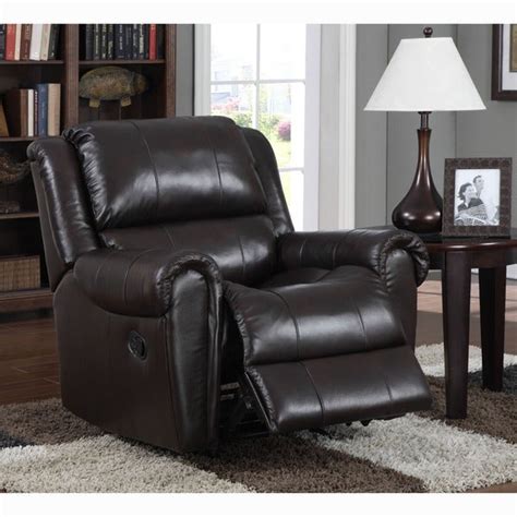 Waldo leather recliner club chair by christopher night home. Shop Brody Brown Italian Leather Rocker Recliner Chair ...