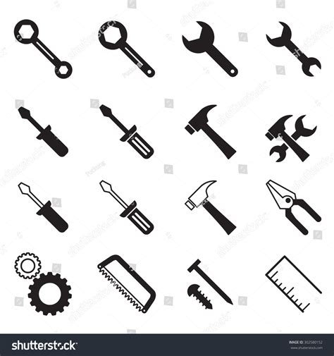 Construction Tools Collection Vector Illustration Symbol Stock Vector
