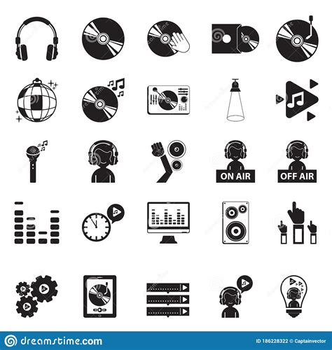 Collection Of Musical Icons Vector Illustration Decorative Design