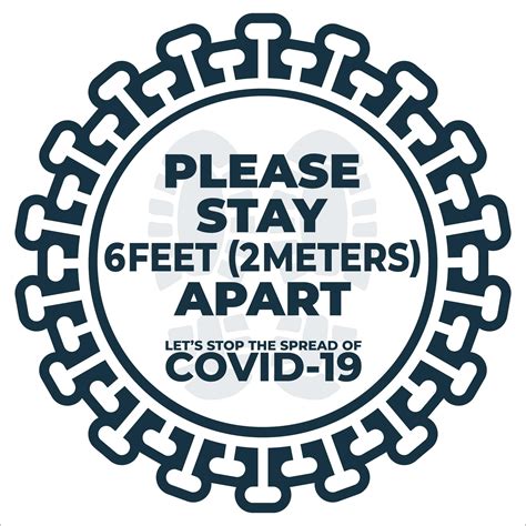 Please Stay 6 Feet 2 Meters Apart Floor Decal Plum Grove