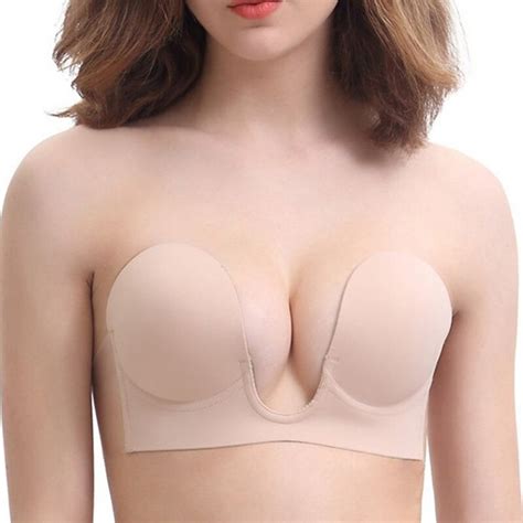 Strapless Sticky Self Adhesive Silicone Brassiere Invisible Push Up Bra