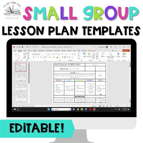 Editable Intervention And Small Group Lesson Plan Template Made By Teachers