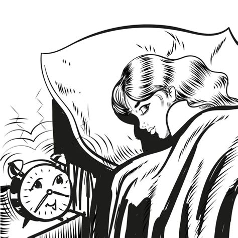 Woman Sleeping With Alarm Waking Up Pop Art Comic Style Illustration — Stock Vector