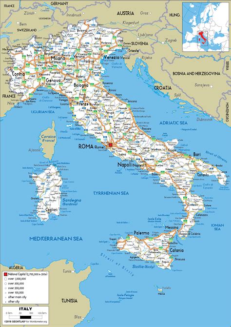 Italy Map Road Worldometer