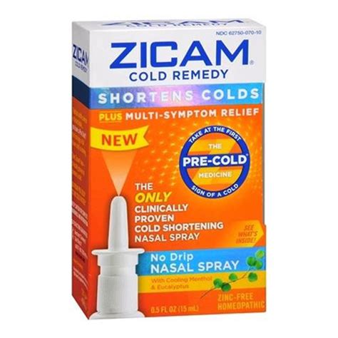 Zicam Cold Remedy Pre Cold Medicine No Drip Nasal Spray 05 Oz