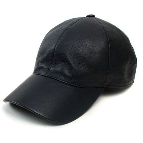 Vianel Leather Baseball Cap Black Leather Hat Leather Baseball Cap
