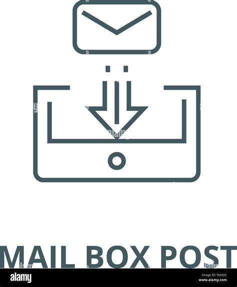 Mail Box Post Vector Line Icon Linear Concept Outline Sign Symbol