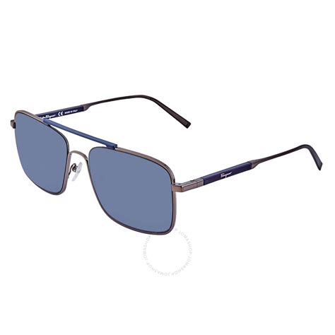 Salvatore Ferragamo Blue Square Men S Sunglasses Sf173s 048 59 886895351775 Sunglasses Jomashop