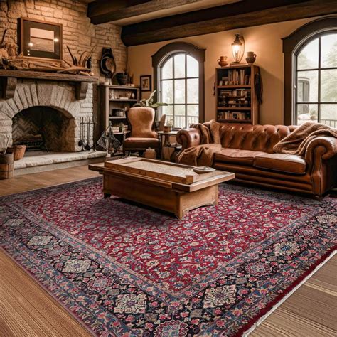 Elevate Your Living Space with a Captivating Red Persian Rug.