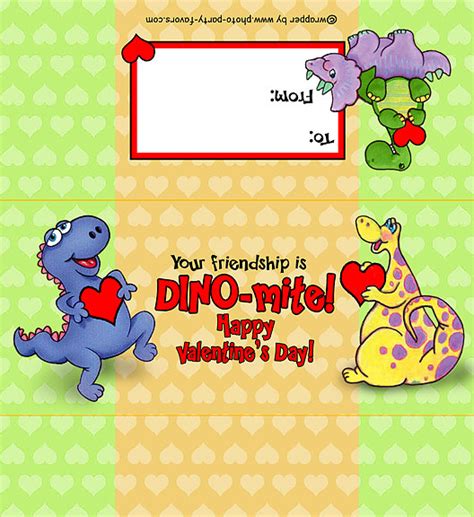 · free printable candy bar wrappers: Dinosaur Valentine Candy Bar Wrapper - Free Printable ...