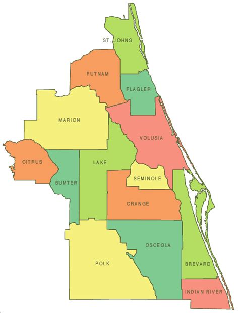 Map Of Central Florida Counties Map Of West