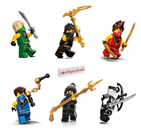 Lego Ninjago Ninja Cole Jay Kai Zane Lloyd Gold Minifigures W Weapons Sexiz Pix