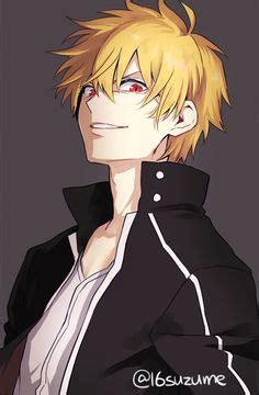 Anime Guy | Golden Blonde Hair | Yellow/Orange/Golden Eyes | Coat