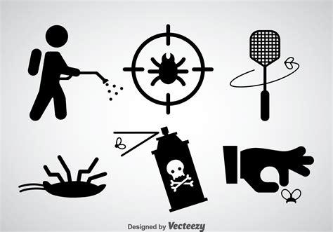 Pest Control Black Icons Vector 105039 Vector Art At Vecteezy