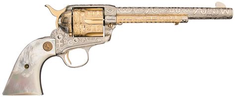 Cole Agee Style Custom Engraved Colt Single Action Revolver With Pearl