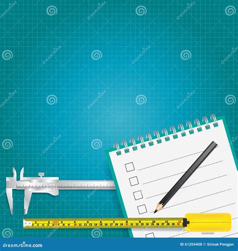 Measuring Tools And Measurement Tape Background Stock Illustration