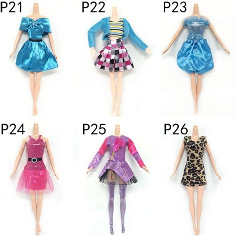 6sets Doll Accessories Fashion Barbie Doll Clothes 16 Bjd Doll Dress