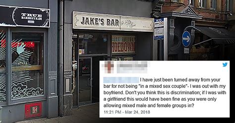 Jakes Bar In Leeds Refuse Gay Couple Entry To Bar Because It Only