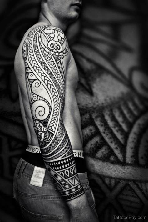 Maori Tribal Tattoo On Full Sleeve Tattoo Designs Tattoo Pictures