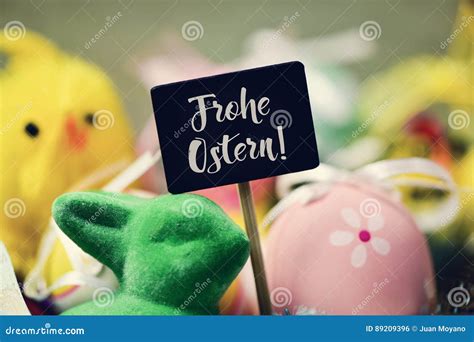 Text Frohe Ostern Happy Easter In German Stock Photo Image Of
