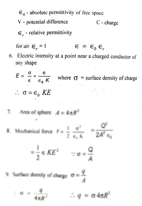 Solution Electrostatics Formula Sheet Studypool