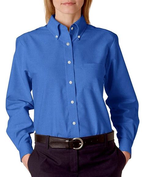Womens Plus Size Long Sleeve Oxford Shirts Bet C