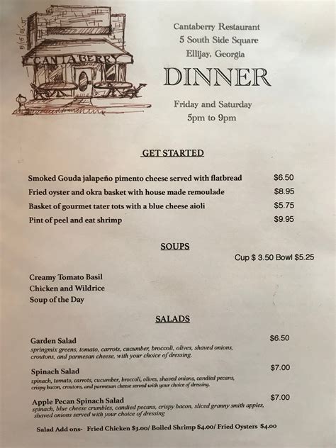 CANTABERRY RESTAURANT, Ellijay - Menu, Prices & Restaurant Reviews