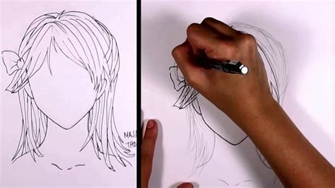 How To Draw Manga Shoulder Length Hair Girl Mlt Youtube