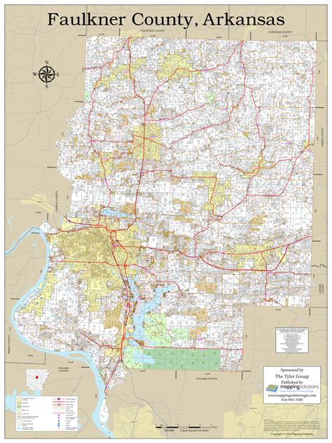 Faulkner County Arkansas 2019 Wall Map Mapping Solutions