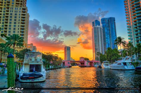 Riveralk Downtown Sunset Fort Lauderdale City Hdr Photography By