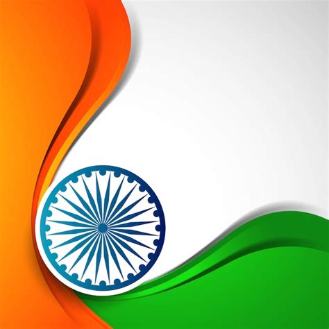 Free Vector Abstract Indian Flag Theme Elegant Wave