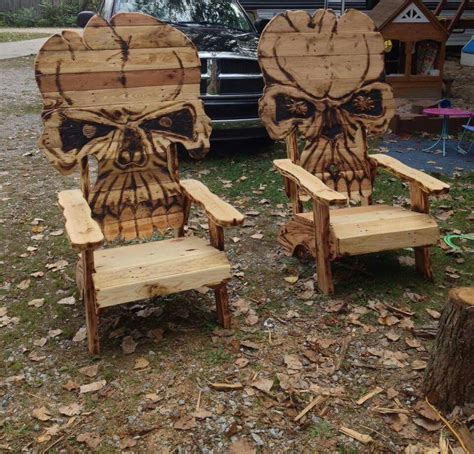 Have A Scary Seat Skull Furniture Skull Chair Wood Crafts