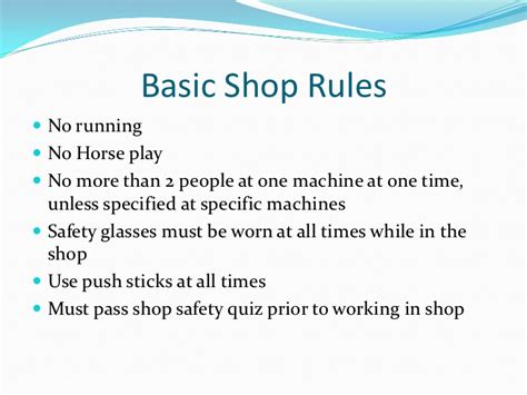 The 10 critical rules of all public seminars and workshops. Basic woodworking rules