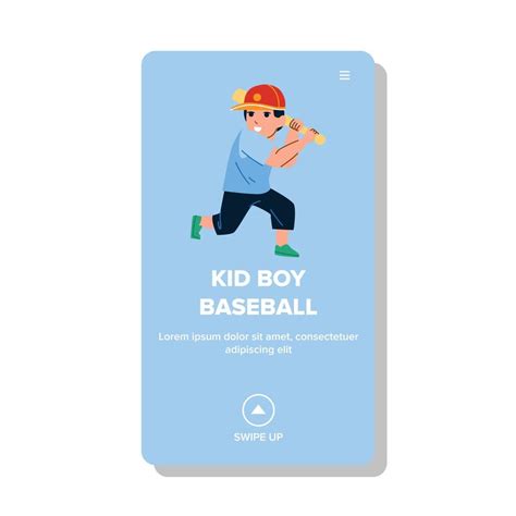 Kid Boy Playing Baseball Sportive Game Vector 8096851 Vector Art At
