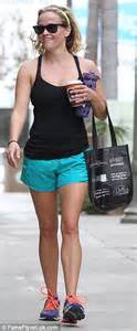 Reese Witherspoon Shows Off Her Slim Pins In Tiny Turquoise Shorts