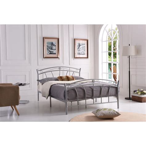 Metal bed frames usually have headboard brackets at the end of their side rails for attaching headboard and. Hodedah Silver Twin-Size Metal Panel Bed with Headboard ...
