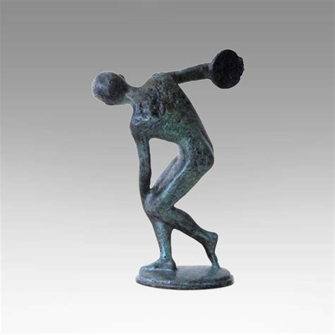 Discus Thrower Athlete Bronze Greek Statue Ancient Greece Olympic