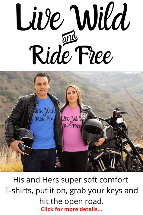 Biker T Shirt Motorbike Riding His And Hers Shirts Live Wild And Ride