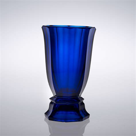 A Josef Hoffmann Blue Cut Glass Vase Wiener Werkstätte 1910s Bukowskis