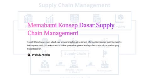 Memahami Konsep Dasar Supply Chain Management