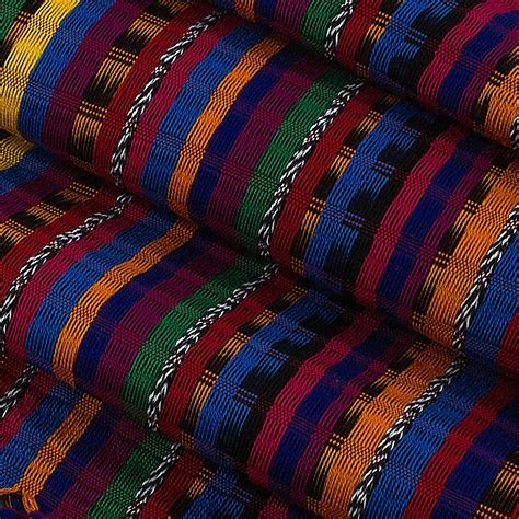 Guatemalan Hand Woven Cotton Shawl In Primary Colors Valley Of