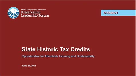 State Historic Tax Credits Opportunities For Affordable Housing And