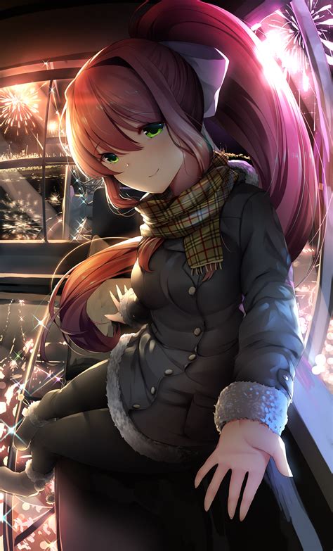 Monika writes in the journal font. Over the Sea of Lights : DDLC