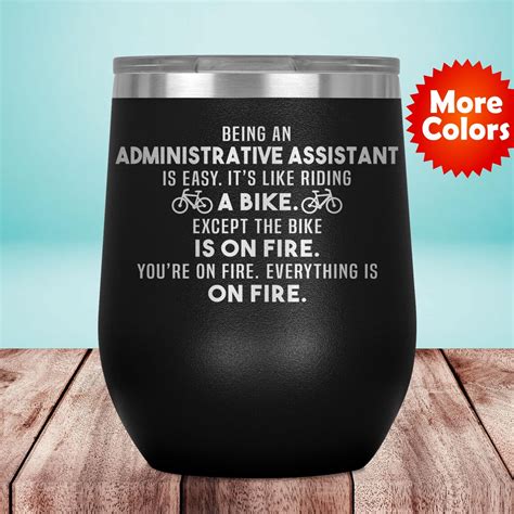 Administrative Assistant Wine Tumbler Glass Mug Cup Funny Etsy