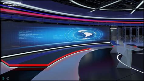 Virtual Tv Studio News Set 3d Model